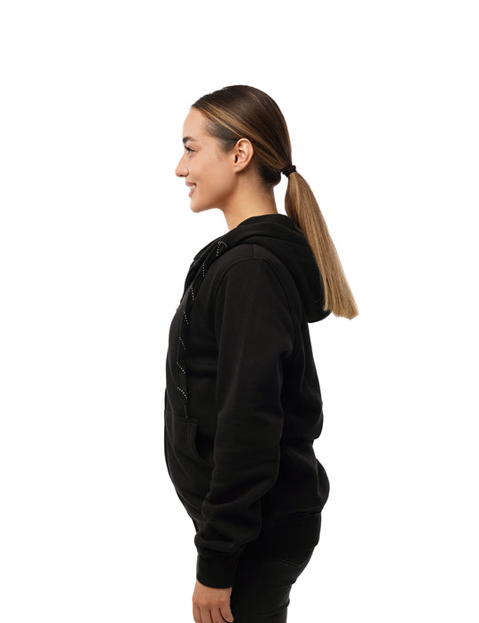 Sweat à capuche chauffant entièrement zippé pour femmes noir (amélioré) 