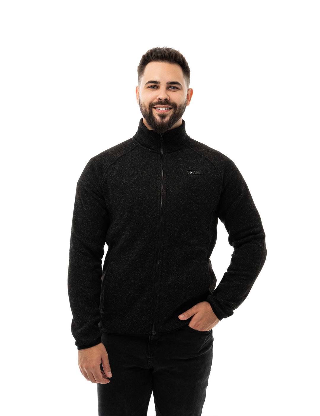 Veste polaire chauffante pour hommes noire (améliorée) 