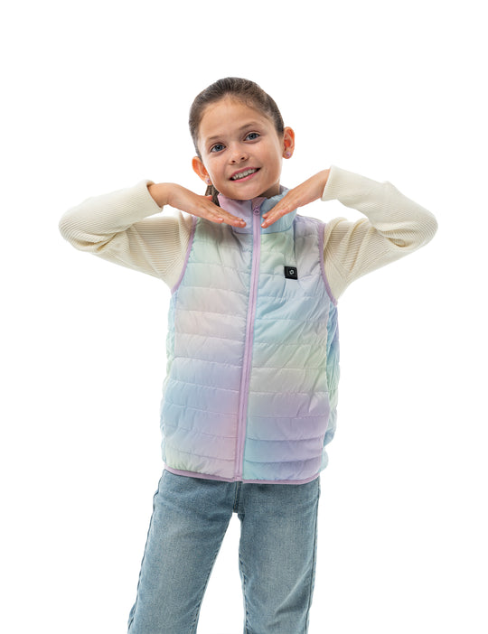 Girls Heated Vest - Pink Ombre