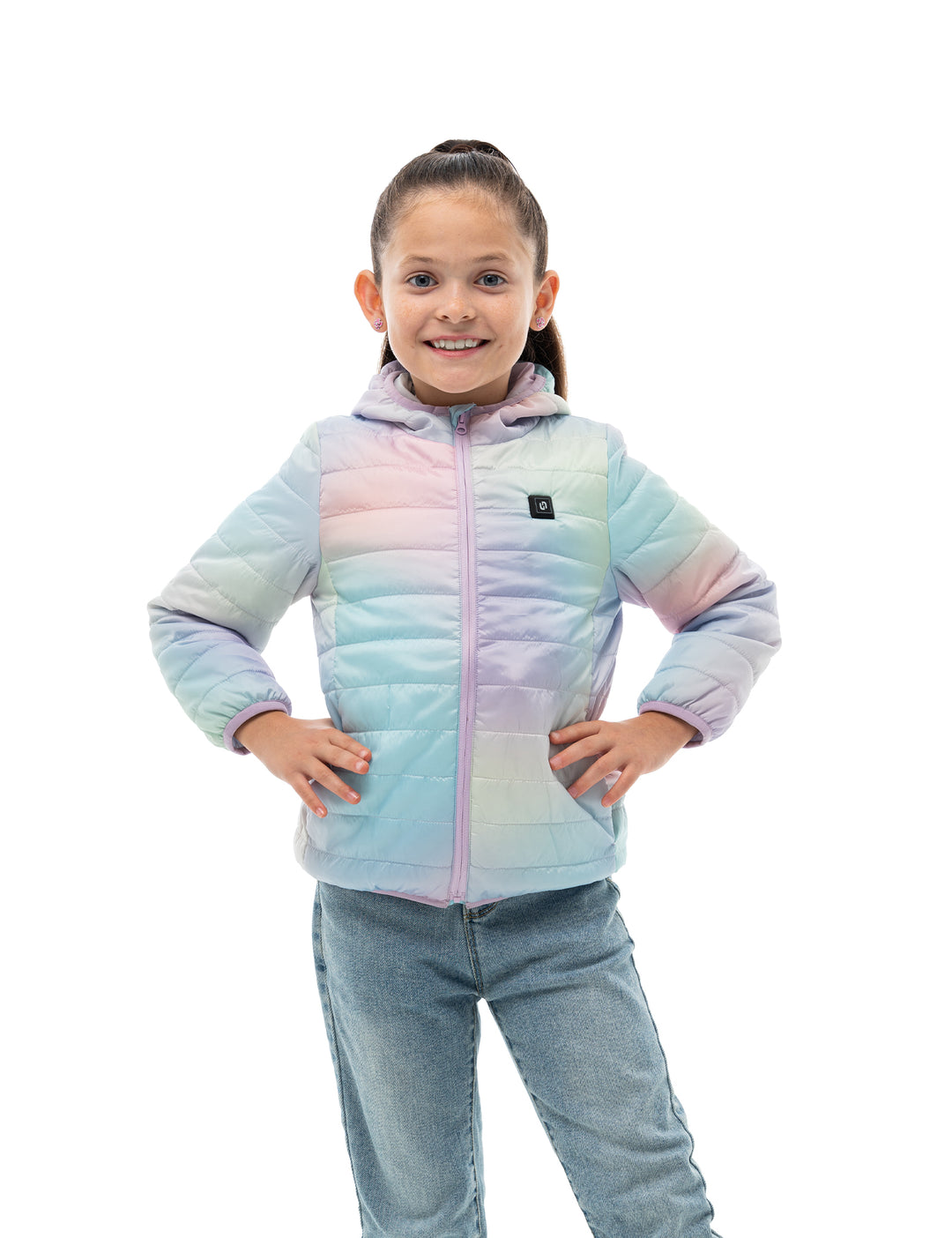 Girls Lightweight Heated Jacket - Pink Ombre