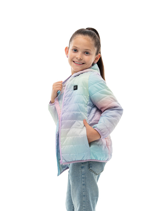 Girls Lightweight Heated Jacket - Pink Ombre