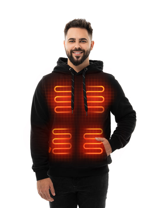 Pull à capuche chauffant pour hommes et femmes, avec batterie 5V 12000mah, sweat-shirt chauffant unisexe, veste chauffante 