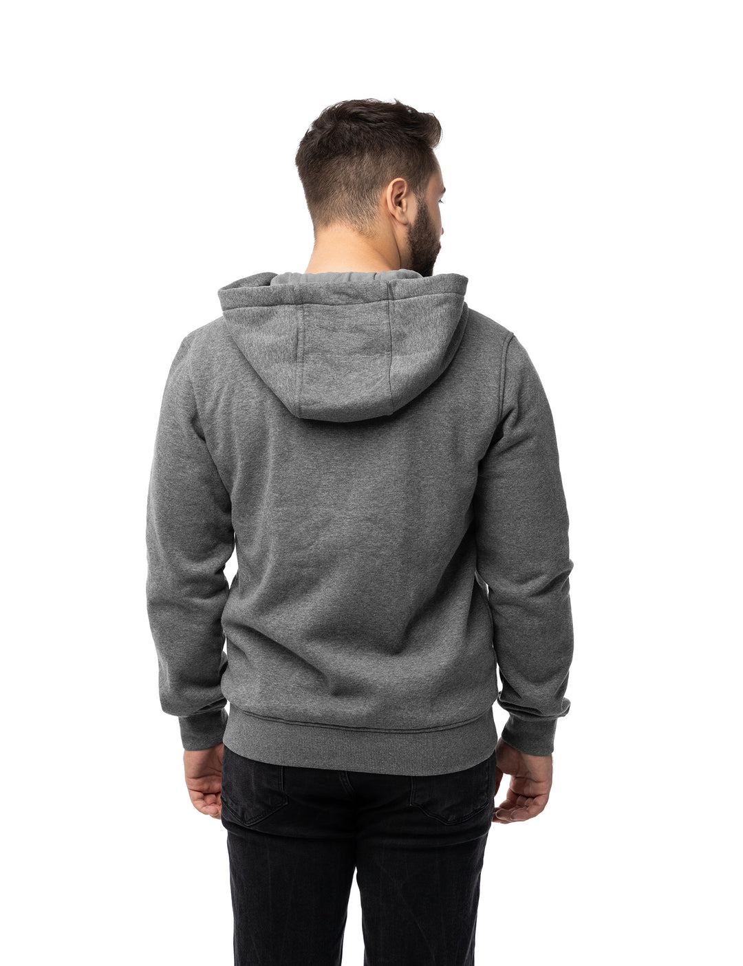 Sweat à capuche chauffant entièrement zippé pour hommes gris (amélioré) 