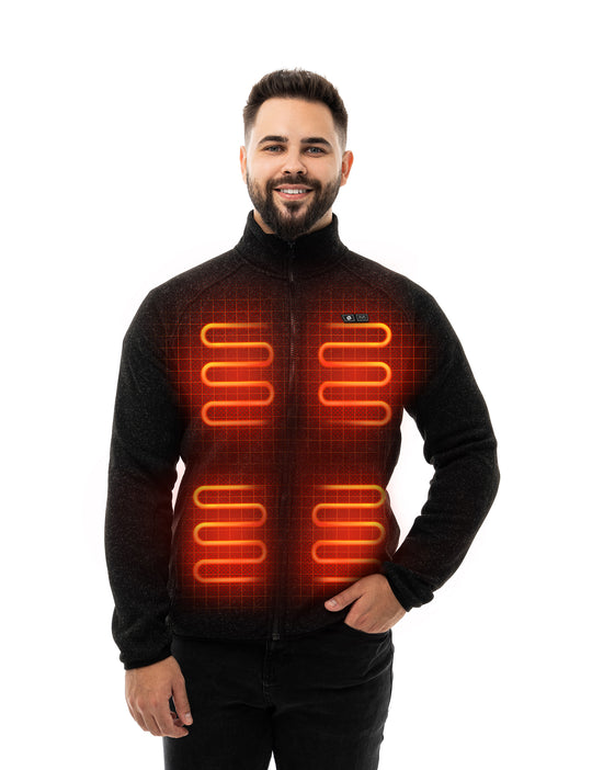 Veste polaire chauffante pour hommes noire (améliorée) 