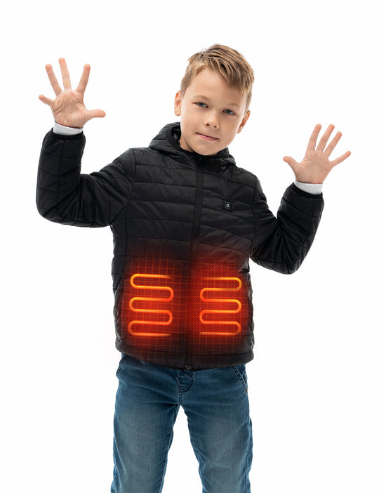 Boys Lightweight Heated Jacket - Black