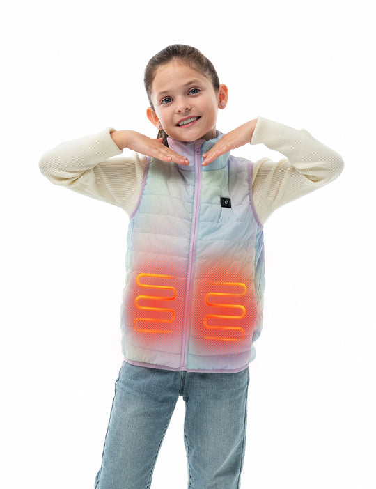 Girls Heated Vest - Pink Ombre