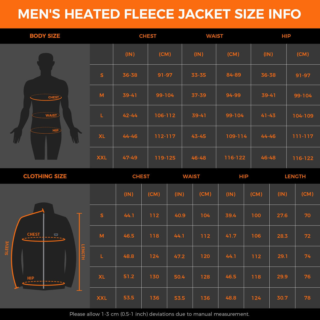 Men's Heated Fleece Jacket - Grey