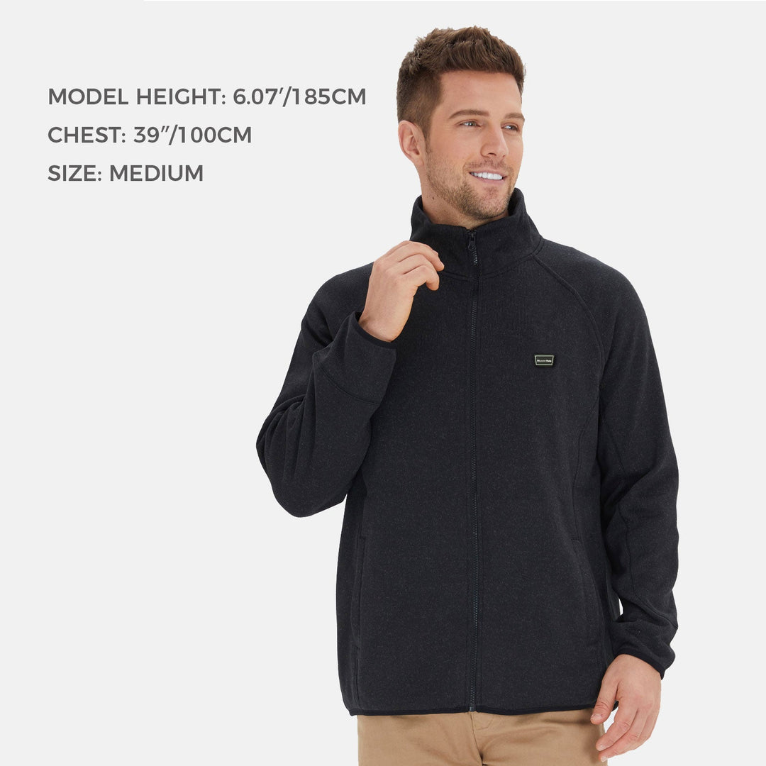 Men's Heated Fleece Jacket - Black (Dual-Control)