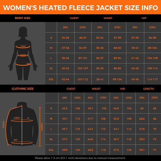 Women's Heated Fleece Jacket - Grey (Dual-Control)