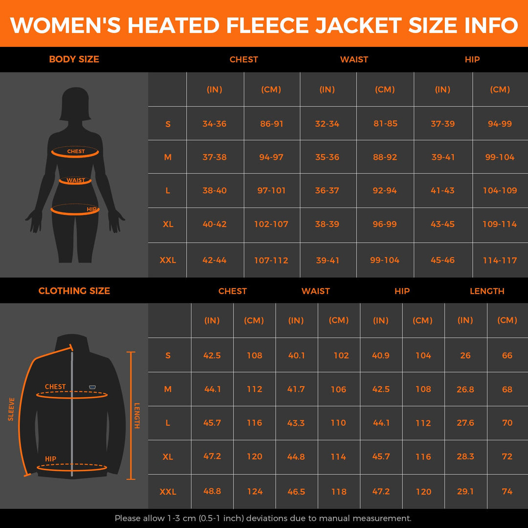 Women's Heated Fleece Jacket - Black (Dual-Control)