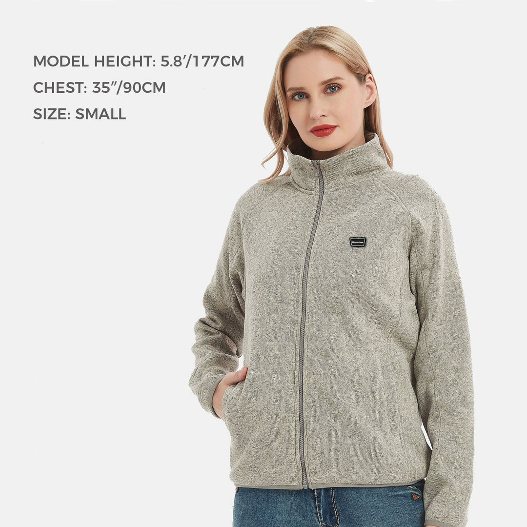 Women's Heated Fleece Jacket - Grey (Dual-Control)
